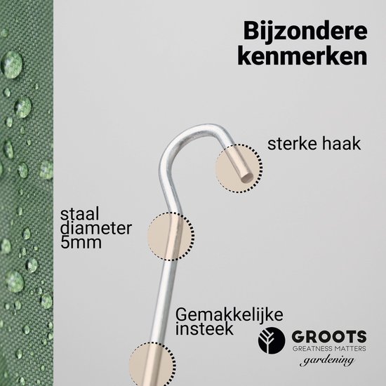 Stalen Haringen set van 30st. - Premium Gegalvaniseerd Staal - Grondanker - Tent Haring - Grondhaken - Tent spijker - 20cm lang - 3cm haak - 5mm premium dikte tentharing - Groots®
