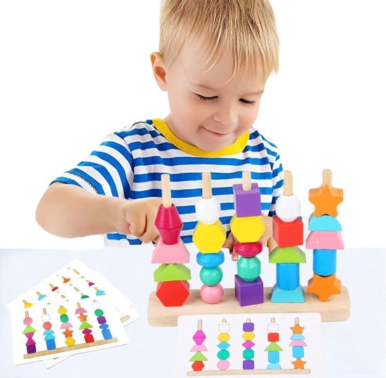 Montessori kolom-Montessori Speelgoed- Houten Speelgoed-Educatief Speelgoed- Speelgoed... | bol.com