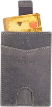 Pride & Soul Creditcardhouder voor volwassenen, met RFID-folie, voor dames en heren, van echt leer, leren etui, lederen reisaccessoires, portemonnee, grijs, 11 x 7,0 x 1,0 cm, grijs