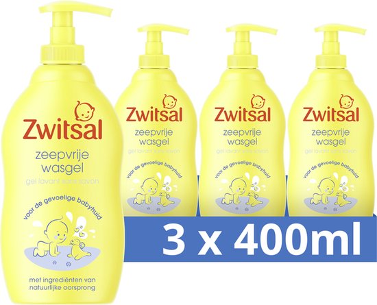 Zwitsal Baby Zeepvrije Wasgel - 3 x 400 ml - Voordeelverpakking