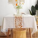 Pahajim Rechthoekig Anti Vlek Tafelkleed Waterdicht Katoen Linnen Geschikt Voor Keuken Tuin Verjaardagsdecoratie Vierkant Bruin Ovaal 100 X 160 Cm 794258121