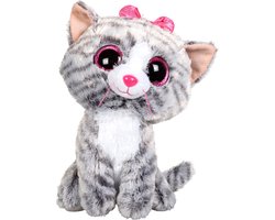 Ty Beanie Boo's Kiki pluche grijs kat knuffel 15 cm