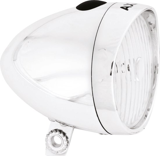AXA Classic Battery - 4 Lux - Fietslamp voorlicht - LED Koplamp - Fietsverlichting op Batterij - Zilver