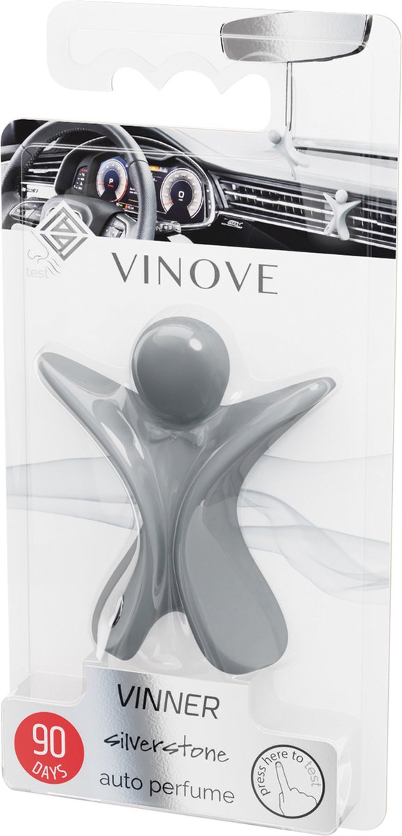 Vinove – Autoparfum – Car Airfreshner - Vinner Silverstone Heren Polymeer Grijs
