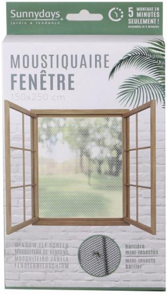 Sunnydays Insecten Raamhor - wit - klittenband - polyester - 150 x 250 cm