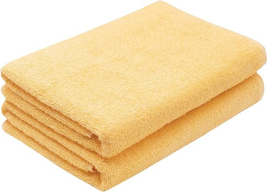 Set van 2 douchehanddoeken, handdoeken groot, 70 x 140 cm, katoen, zon
