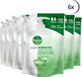 Dettol Hand Soap - Recharge Gel Lavant Hydratant - Aloe Vera - 6x500ml - Pack économique