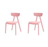 Simpletrade Kinderstoel - Stoelen - Set van 2 - Milieuvriendelijk - Roze - 36x58x40 cm
