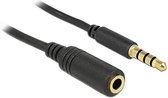 DeLOCK Câble d'extension audio / vidéo Jack 3,5 mm 4 pôles AWG24 - Noir - 2 mètres