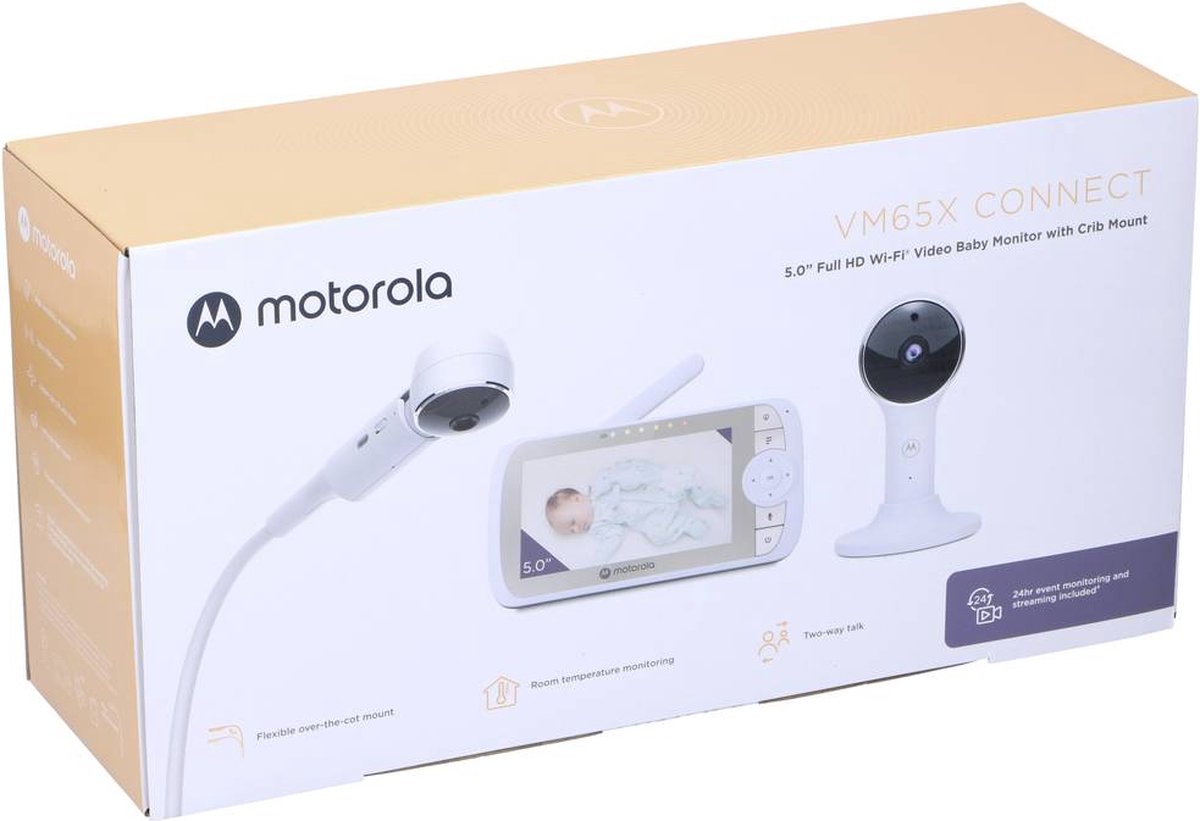 Babyphone VM 65 X Connect 2-en-1 Wifi + Video Blanc de MOTOROLA, Babyphones  vidéo : Aubert Belgique