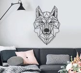 BT Home - Geometrische Wanddecoratie - wandecoratie woonkamer - 40x50 cm - Wolf - Dieren - Hout - Wall Art - Muurdecoratie - Woonkamer Natuurlijk - Wanddecoratie Industrieel - Cadeau Idee