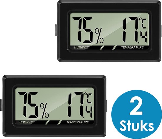 Mini Thermometer met Hygrometer en Dubbelzijdig tape - Incl batterijen -  Hygrometer... | bol.com