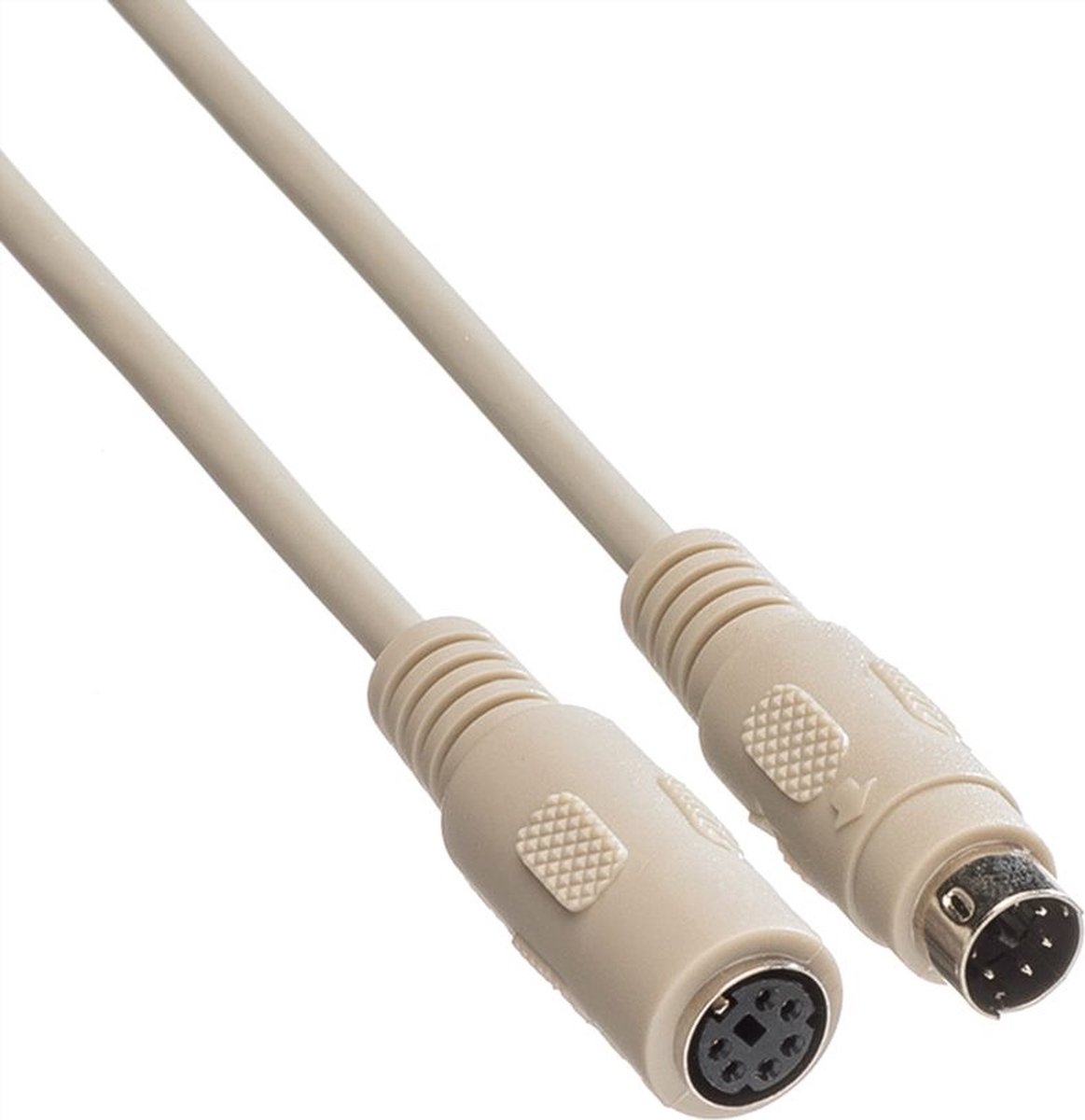 Premium Mini DIN 6-pins PS/2 data verlengkabel / beige - 15 meter
