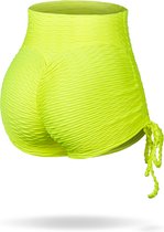 Hot Girl Summer Shorts - Sport short dames - Booty shorts - Juicy Pineapple - Yoga broek dames - Sport legging dames - Geel - S