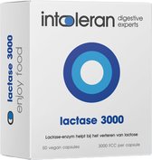 Intoleran Lactase 3000 Spijsverteringsenzymen - 50 Capsules | Lactase enzym voor hulp bij Lactose vertering en Lactose-intolerantie | Directe werking | Puur en Vegan Voedingssupplement | Low FODMAP