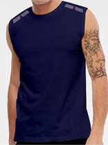 Miami Beach | Mouwloos T-shirt | Zonder mouw | Tanktops | Singlet | Klimcontrole | Maat L | Marineblauw