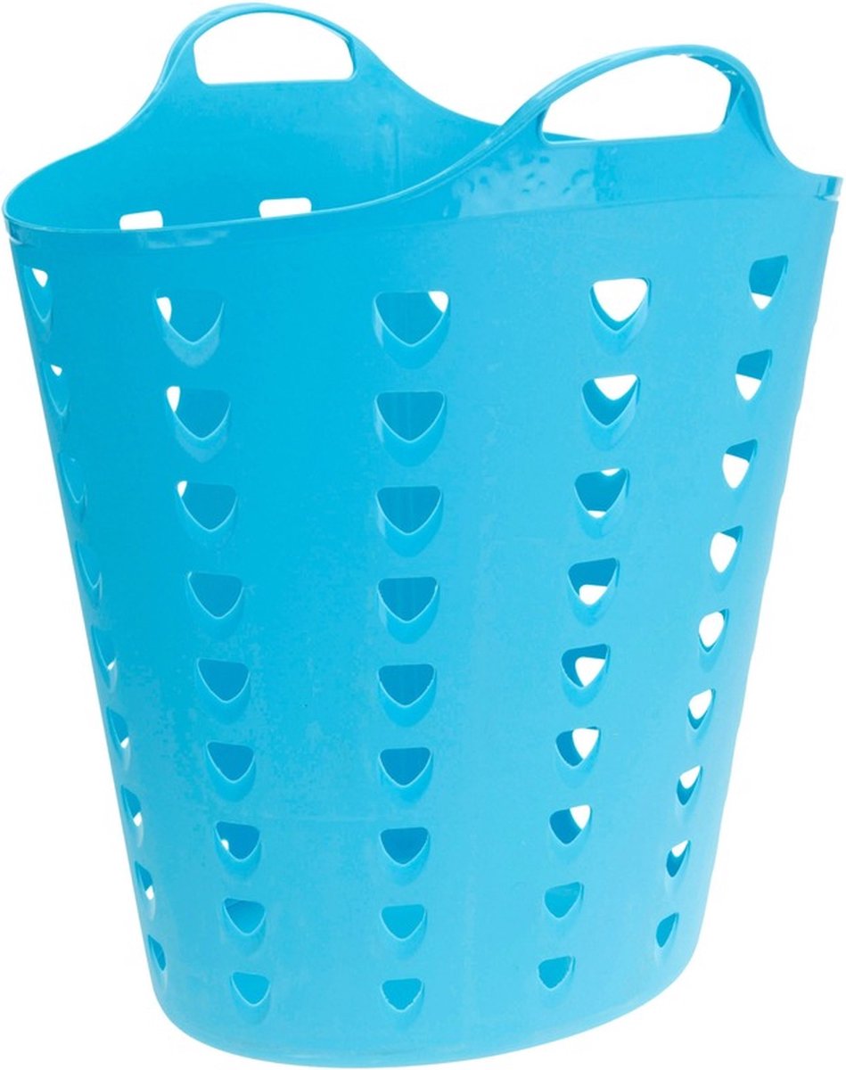 Goedkoopste Excellent Houseware Flexibele wasmand - blauw - 60 liter - kunststof - 47 x 50 cm