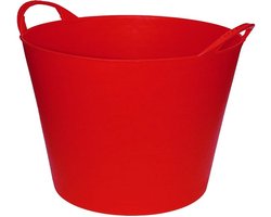 Flexibele emmer/kuip - rood - 42 liter - Opbergmand - Wasmand - 45 x 33 cm
