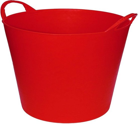 3x pièces seaux flexibles / paniers à linge / bacs rouge 40 litres - Panier de rangement - Panier à linge - Seau flexible