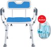 Safe Age® Douchestoel met afneembare rugleuning en armleuning – anti slip - verstelbare hoogte - douchekruk - badkamerstoel