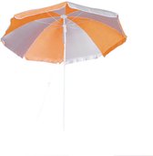 Parasol - orange/blanc - D120 cm - protection UV - sac de transport inclus