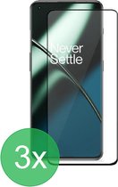 Full Screenprotector 3x Geschikt voor: OnePlus 11 - screen protector - volledige glas - bescherming - beschermglas - ZT Accessoires