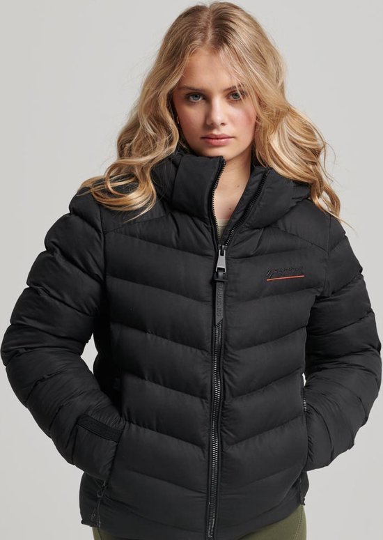 Veste Femme Superdry À Capuche Microfibre Rembourrée Jkt - Noir - Taille Xs