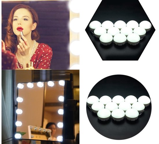 Hollywood Make-up Spiegel: Stijlvol en Functioneel |... Led spiegellicht, Hollywood-stijl 10 dimbare make-uplamp 6000K... Winzwon LED Spiegelleuchte, Schminktisch Zubehör Beleuchtung ... Hollywood-stijl led-spiegellamp make-upspiegel usb