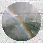 Muursticker Cirkel - Regenboog - Kleuren - Wazig - 20x20 cm Foto op Muursticker