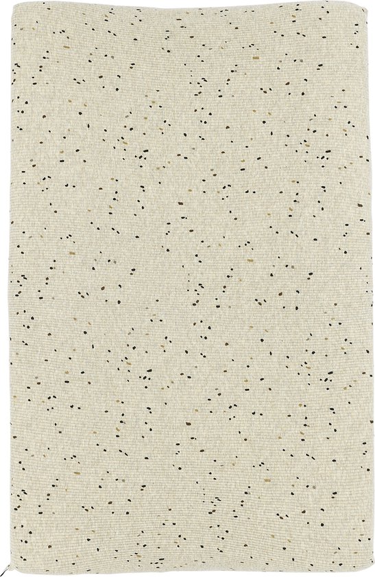 Meyco Baby Rib Mini Spot aankleedkussenhoes - sand melange - 50x70cm — afbeelding 3