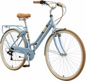 Bikestar 28 pouces, 7 sp dérailleur vélo rétro dames, bleu