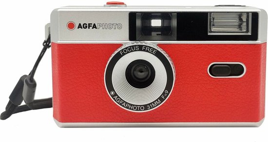 AgfaPhoto - Navulbare Analoge Camera 35 mm - Inclusief Polsbandje en Opbergetui - Rood