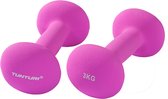 Bol.com Tunturi Dumbbell set - 2 x 30 kg - Neopreen - Fluor Paars - Incl. gratis fitness app aanbieding