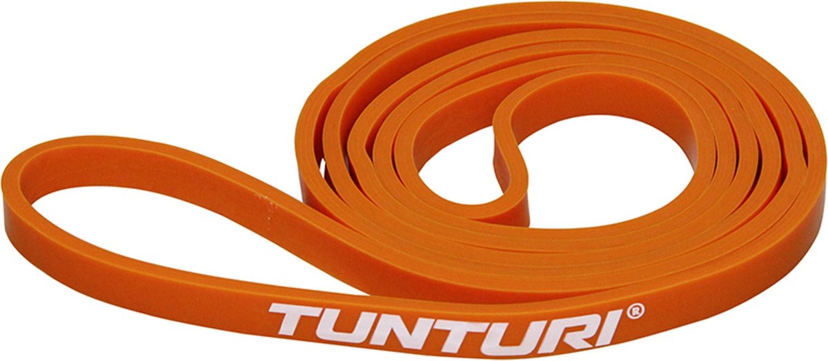 Tunturi Power Band - Weerstandsband 2 tot 15 kg – Pull up Resistance Band - Fitness Elastiek – 104 cm - Incl Trainingsapp - Oranje - Tunturi