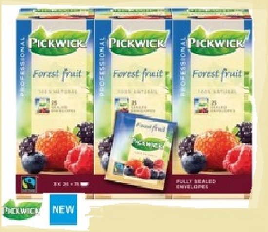 Pickwick Professional bosvruchten thee 25 zakjes à 1,5 gr per doosje, doos 3 doosjes