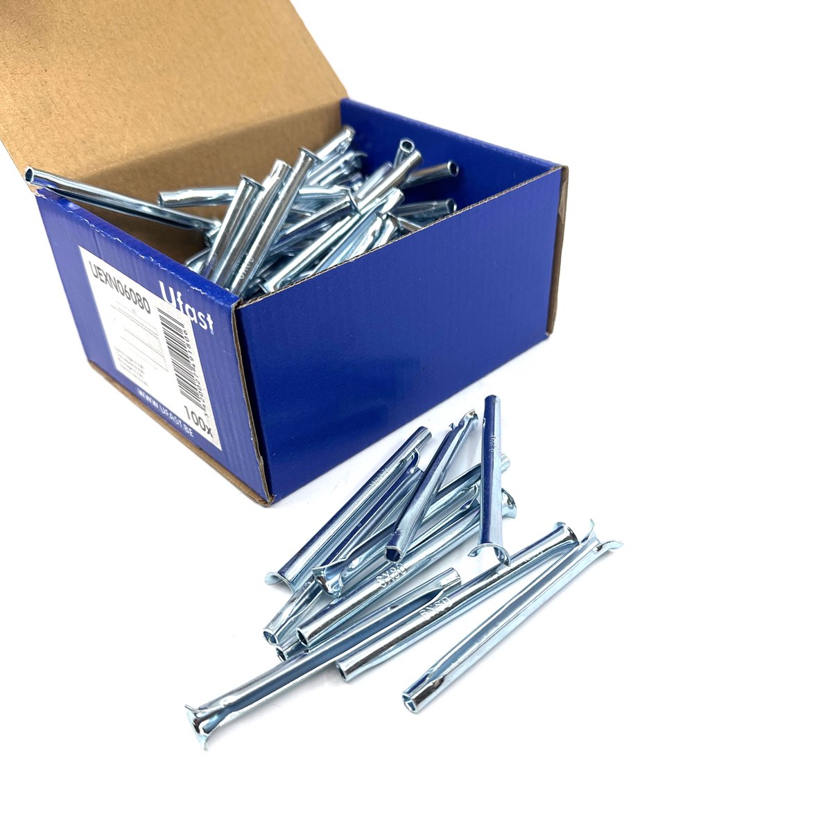 UFAST spanhuls - Express nagel - Ø 6 x 80 mm - Verzinkt - 100 stuks