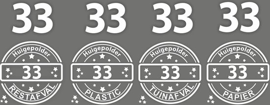 Kliko stickers set van 4 stuks samen met 4x uw huisnummer - JERMA allerhandestickers