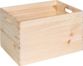 HAUDT® Houten stapel kist - 39,5 x 29,5 x 23 cm - inhoud 27,6L - grenen houten kist - opbergkisten
