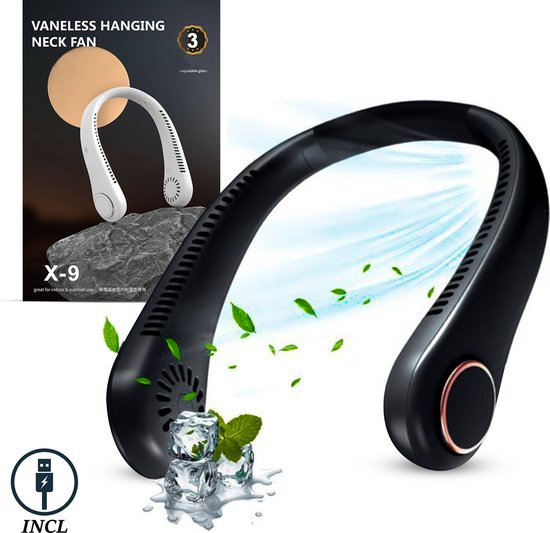 Een Draagbare Nekventilator Die Oplaadbaar Is Via USB Handig