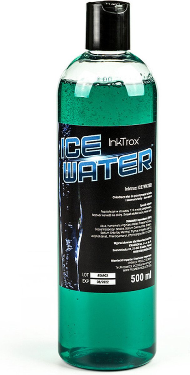 Inktrox - Ice Water Concentraat 500ml Verlicht Zwellen, Pijn & Irritatie | Tatoeage Zeep | Green Soap | Schuim |