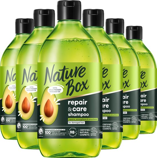 Nature Box - Avocado Shampoo - Haarverzorging - Voordeelverpakking - 6 x  385 ml | bol