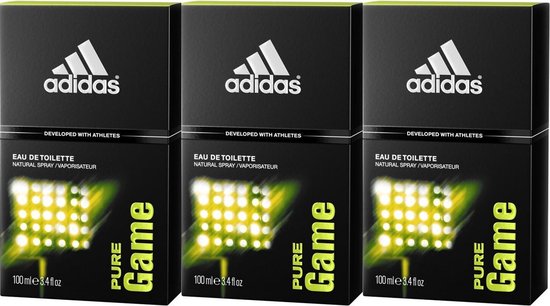3x Adidas Pure Game Eau de Toilette Spray 100 ml bol