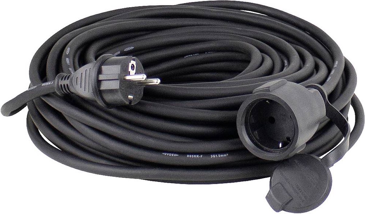 AS Schwabe 60335 Stroom Verlengkabel Zwart 15.00 m H07RN-F 3G 1,5 mm²