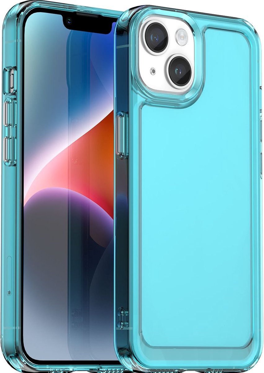 Mobigear Hoesje geschikt voor Apple iPhone 15 Telefoonhoesje Flexibel TPU | Mobigear Crystal Backcover | iPhone 15 Case | Back Cover - Blauw