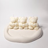 Chennies candles - Kleine rozen teddy beer kaars 3x