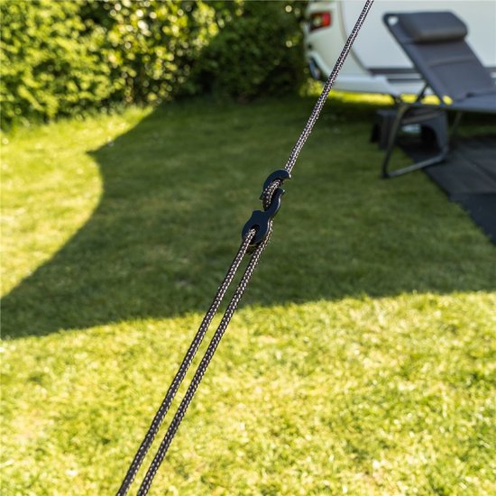 Travellife Zonnescherm Luifel met LED - Antraciet - 250 x 400 cm - Stevig polyester - Incl. tenstokken, scheerlijnen, spanners en opbergtas van Travellife — afbeelding 5