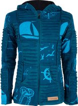 Dames Vest van Katoen met Polyester Fleece voering en vaste capuchon - SHAKALOHA - W Seabreeze BlueSky 3XL