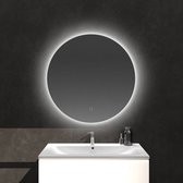 BORELLI - Miroir de salle de bains rond Lina avec LED de 80 cm - Dimmable - 3 positions LED - Zone sans condensation - Qualité durable - Installation facile - Revêtement anti-corrosion