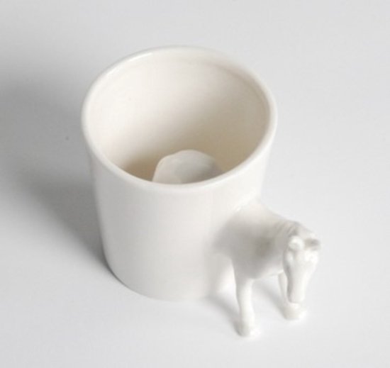 mug BUDDY horse, origineel design paard mok, D&M depot, wit keramiek