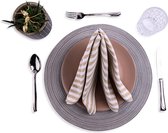 12 aangenaam zachte stoffen servetten beige-wit gestreept I 100% katoen I 45 x 45 cm I servetten ideaal voor bruiloft, feestdagen I Kerstmis, Pasen, keuken, eettafeldecoratie